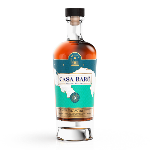 Botella de Casa Barú 5YO, ron panameño de cinco años