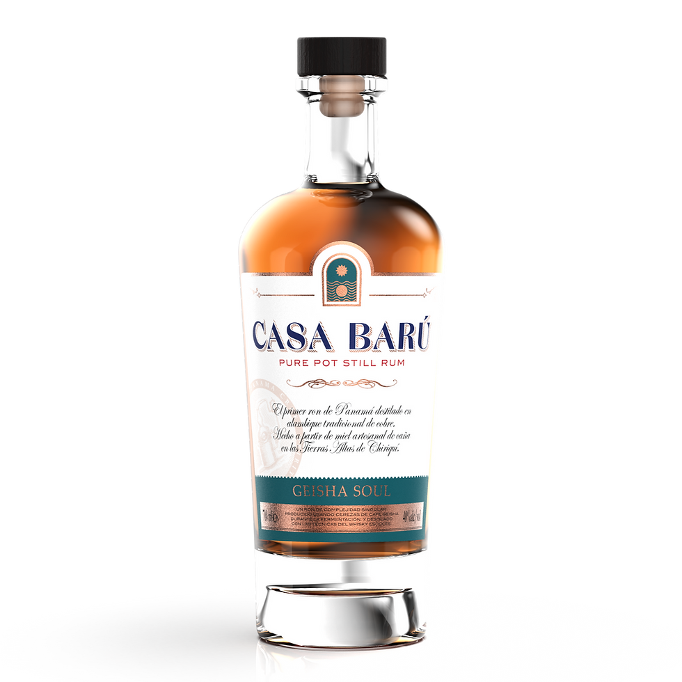 Botella de Casa Barú Geisha Sour Mash, ron panameño